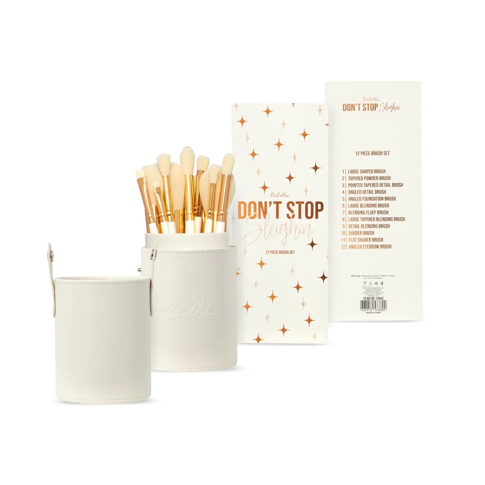 12 Pc BeBella Don't Stop Sleighin  Christmas Makeup Brush Set NIB Gift 🎁